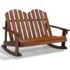 COSTWAY Fauteuil à Bascule Adirondack Pour 2 Enfants Avec Siège à Lattes, Chaise à Bascule En Bois De Sapin Avec Inclinaison 30°& Dossier Haut 110°, Charge 100 Kg Pour Enfants De 3 Ans+, Café 2 COSTWAY Fauteuil à Bascule Adirondack Pour 2 Enfants Avec Siège à Lattes, Chaise à Bascule En Bois De Sapin Avec Inclinaison 30°& Dossier Haut 110°, Charge 100 Kg Pour Enfants De 3 Ans+, Café -Promos Verde Rêverie Boutique 100227151 1