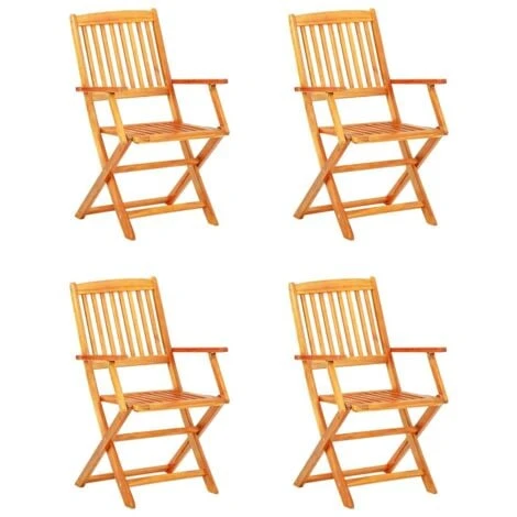 Mobilier à Dîner D'extérieur Pliable 5 Pcs Bois D'acacia Solide VidaXL 4 Mobilier à Dîner D'extérieur Pliable 5 Pcs Bois D'acacia Solide VidaXL – Image 2