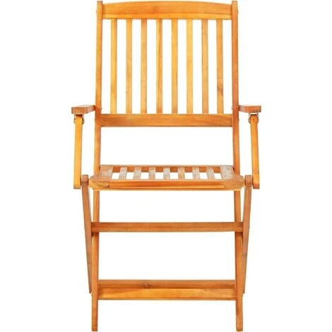 Mobilier à Dîner D'extérieur Pliable 5 Pcs Bois D'acacia Solide VidaXL 6 Mobilier à Dîner D'extérieur Pliable 5 Pcs Bois D'acacia Solide VidaXL – Image 4