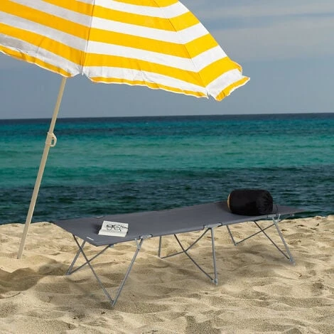 Relaxdays Lit De Camp XXL Couchage Camping Lit à Trois Pieds Aluminium Pliant Charge Maximale 120 Kg HxlxP: 50 X 80 X 215 Cm, Sac De Transport, Gris 4 Relaxdays Lit De Camp XXL Couchage Camping Lit à Trois Pieds Aluminium Pliant Charge Maximale 120 Kg HxlxP: 50 X 80 X 215 Cm, Sac De Transport, Gris – Image 2