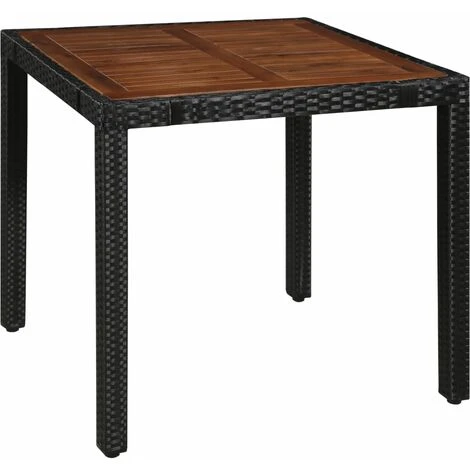 Mobilier D'extérieur 5 Pcs Résine Tressée Et Bois D'acacia Noir VidaXL 4 Mobilier D'extérieur 5 Pcs Résine Tressée Et Bois D'acacia Noir VidaXL – Image 2