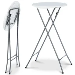 Lot De 2 Tables Hautes Pliantes 105 CM Et 2 Housses Blanches 9 Lot De 2 Tables Hautes Pliantes 105 CM Et 2 Housses Blanches -Promos Verde Rêverie Boutique 10596125 3