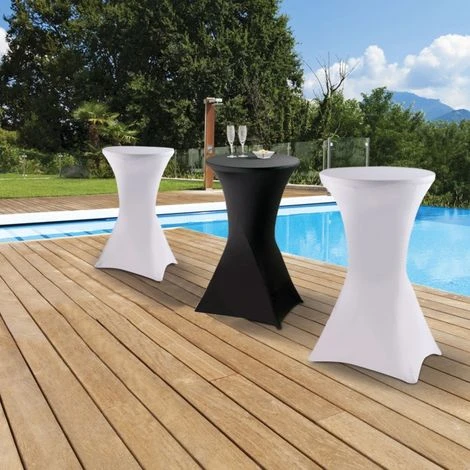 Lot De 2 Tables Hautes Pliantes 105 CM Et 2 Housses Blanches 7 Lot De 2 Tables Hautes Pliantes 105 CM Et 2 Housses Blanches – Image 5