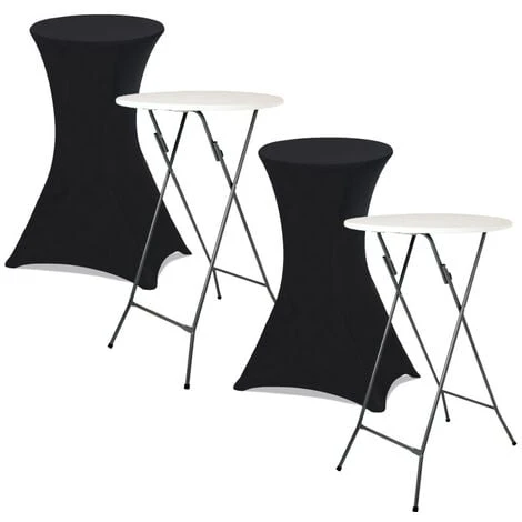 Lot De 2 Tables Hautes Pliantes 105 CM Et 2 Housses Noires 3 Lot De 2 Tables Hautes Pliantes 105 CM Et 2 Housses Noires