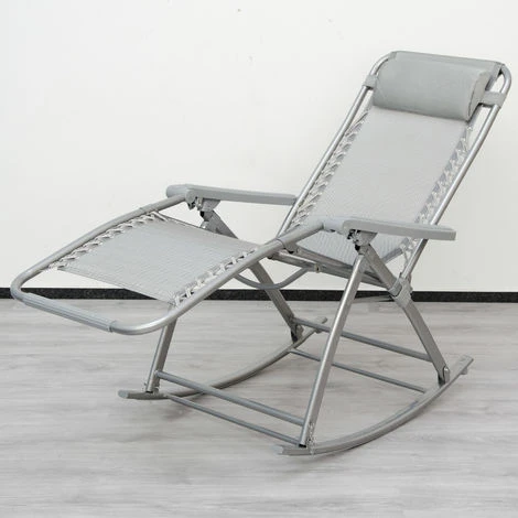 Berceuse Chaise Longue Berçante De AMANKA Transat à Bascule De Jardin Rocking Chair Pliable Et Inclinable Avec Repose-pieds Et Dossier Réglable En Acier Env 178x70cm Poids Supporté Max 100 Kg Gr 4 Berceuse Chaise Longue Berçante De AMANKA Transat à Bascule De Jardin Rocking Chair Pliable Et Inclinable Avec Repose-pieds Et Dossier Réglable En Acier Env 178x70cm Poids Supporté Max 100 Kg Gr – Image 2