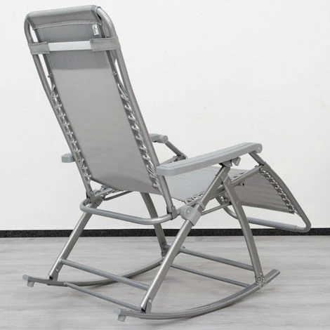 Berceuse Chaise Longue Berçante De AMANKA Transat à Bascule De Jardin Rocking Chair Pliable Et Inclinable Avec Repose-pieds Et Dossier Réglable En Acier Env 178x70cm Poids Supporté Max 100 Kg Gr 7 Berceuse Chaise Longue Berçante De AMANKA Transat à Bascule De Jardin Rocking Chair Pliable Et Inclinable Avec Repose-pieds Et Dossier Réglable En Acier Env 178x70cm Poids Supporté Max 100 Kg Gr – Image 5
