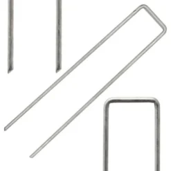 AMANKA Set 100 Piquets En Acier Galvanisé Ø3,2mm 150x30mm Ancrage Au Sol Pour Bâches Filets De Jardinage En U Anguleux 9 AMANKA Set 100 Piquets En Acier Galvanisé Ø3,2mm 150x30mm Ancrage Au Sol Pour Bâches Filets De Jardinage En U Anguleux -Promos Verde Rêverie Boutique 10987257 3