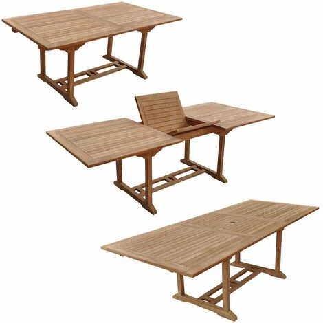 Salon De Jardin En Teck LOMBOK - Table Rectangulaire Extensible - 8 Places 4 Salon De Jardin En Teck LOMBOK - Table Rectangulaire Extensible - 8 Places – Image 2