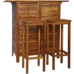 Table Et Chaises De Bar 3 Pcs Bois D'acacia Massif VidaXL