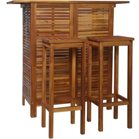 Table Et Chaises De Bar 3 Pcs Bois D'acacia Massif VidaXL 3 Table Et Chaises De Bar 3 Pcs Bois D'acacia Massif VidaXL