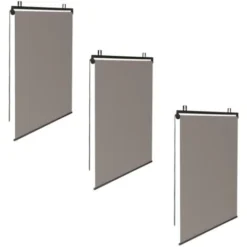 Lot De 3 Stores Enrouleurs L.125 X H. 225 CM Pour Pergola Taupe