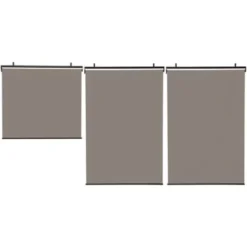 Lot De 3 Stores Enrouleurs L.125 X H. 225 CM Pour Pergola Taupe -Promos Verde Rêverie Boutique 11156809 4