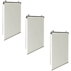 Lot De 3 Stores Enrouleurs L.125 X H. 225 CM Pour Pergola écrue