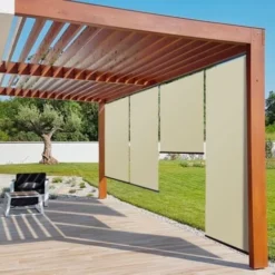 Lot De 3 Stores Enrouleurs L.125 X H. 225 CM Pour Pergola écrue -Promos Verde Rêverie Boutique 11156815 3