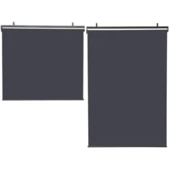 Lot De 2 Stores Enrouleurs L.125 X H. 225 CM Pour Pergola Gris Anthracite -Promos Verde Rêverie Boutique 11156819 4