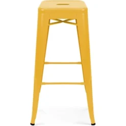Tabouret De Bar En Métal Jaune Mat 9 Tabouret De Bar En Métal Jaune Mat -Promos Verde Rêverie Boutique 11276154 3