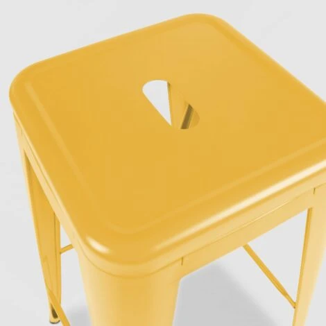 Tabouret De Bar En Métal Jaune Mat 6 Tabouret De Bar En Métal Jaune Mat – Image 4