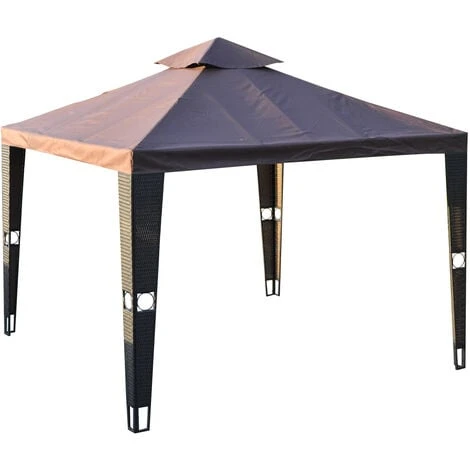 OUTSUNNY Toile De Rechange Pour Pavillon Tonnelle Tente 3 X 3 M Polyester Haute Densité 180 G/m² Chocolat 6 OUTSUNNY Toile De Rechange Pour Pavillon Tonnelle Tente 3 X 3 M Polyester Haute Densité 180 G/m² Chocolat – Image 4