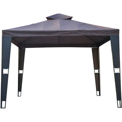 OUTSUNNY Toile De Rechange Pour Pavillon Tonnelle Tente 3 X 3 M Polyester Haute Densité 180 G/m² Chocolat 7 OUTSUNNY Toile De Rechange Pour Pavillon Tonnelle Tente 3 X 3 M Polyester Haute Densité 180 G/m² Chocolat – Image 5