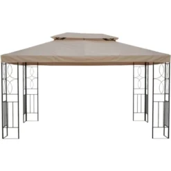 OUTSUNNY Toile De Rechange Pour Pavillon Tonnelle Tente 3 X 4 M Polyester Haute Densité 180 G/m² Beige 10 OUTSUNNY Toile De Rechange Pour Pavillon Tonnelle Tente 3 X 4 M Polyester Haute Densité 180 G/m² Beige -Promos Verde Rêverie Boutique 11330101 4