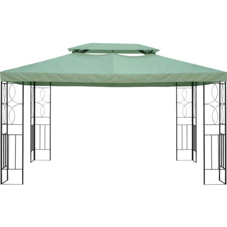 OUTSUNNY Toile De Rechange Pour Pavillon Tonnelle Tente 3 X 4 M Polyester Haute Densité 180 G/m² Vert 6 OUTSUNNY Toile De Rechange Pour Pavillon Tonnelle Tente 3 X 4 M Polyester Haute Densité 180 G/m² Vert – Image 4