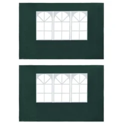 Paroi De Tente De Réception 2 Pcs Avec Fenêtre PE Vert VidaXL