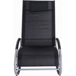 OUTSUNNY Fauteuil Chaise Longue à Bascule Design Contemporain Dim. 120L X 61l X 88H Cm Alu. Polyester Noir 10 OUTSUNNY Fauteuil Chaise Longue à Bascule Design Contemporain Dim. 120L X 61l X 88H Cm Alu. Polyester Noir -Promos Verde Rêverie Boutique 11424758 4