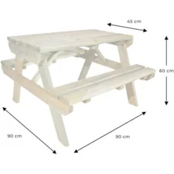 Table De Pique-nique Pour Enfant En Bois Chinchilla 4 Places -Promos Verde Rêverie Boutique 115041 3
