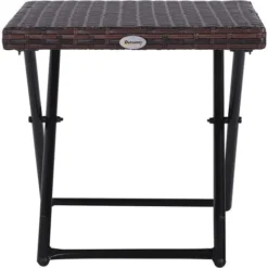 OUTSUNNY Table Basse Pliable De Jardin Style Cosy Chic Dim. 40L X 40l X 40H Cm Métal époxy Résine Tressée Imitation Rotin Marron 11 OUTSUNNY Table Basse Pliable De Jardin Style Cosy Chic Dim. 40L X 40l X 40H Cm Métal époxy Résine Tressée Imitation Rotin Marron -Promos Verde Rêverie Boutique 11509860 5