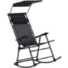 OUTSUNNY Fauteuil à Bascule Rocking Chair Pliable De Jardin Dim. 105L X 64l X 125H Cm Tétière + Pare-soleil Inclus Acier époxy Textilène Noir 2 OUTSUNNY Fauteuil à Bascule Rocking Chair Pliable De Jardin Dim. 105L X 64l X 125H Cm Tétière + Pare-soleil Inclus Acier époxy Textilène Noir -Promos Verde Rêverie Boutique 11741069 1