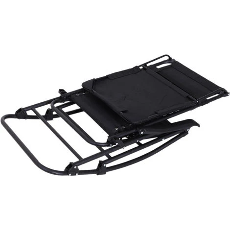 OUTSUNNY Fauteuil à Bascule Rocking Chair Pliable De Jardin Dim. 105L X 64l X 125H Cm Tétière + Pare-soleil Inclus Acier époxy Textilène Noir 6 OUTSUNNY Fauteuil à Bascule Rocking Chair Pliable De Jardin Dim. 105L X 64l X 125H Cm Tétière + Pare-soleil Inclus Acier époxy Textilène Noir – Image 4