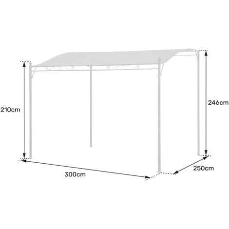 Pergola Murale 3 × 2,5m NICE Grise 6 Pergola Murale 3 × 2,5m NICE Grise – Image 4