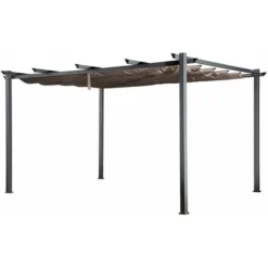 Pergola Autoportante 3 × 4m CASSIS Taupe - Structure Aluminium