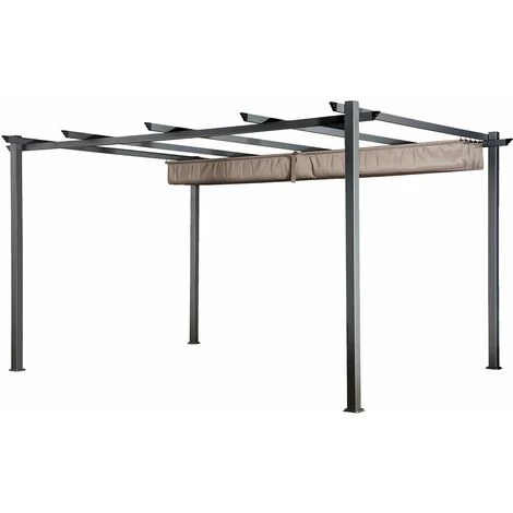 Pergola Autoportante 3 × 4m CASSIS Taupe - Structure Aluminium 4 Pergola Autoportante 3 × 4m CASSIS Taupe - Structure Aluminium – Image 2
