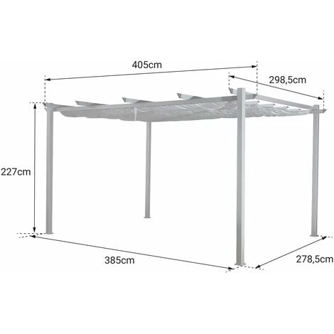 Pergola Autoportante 3 × 4m CASSIS Taupe - Structure Aluminium 6 Pergola Autoportante 3 × 4m CASSIS Taupe - Structure Aluminium – Image 4