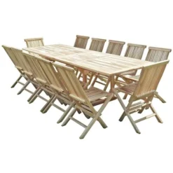 Salon De Jardin En Teck BATAN 12 Chaises