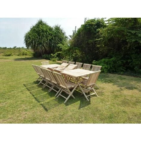 Salon De Jardin En Teck BATAN 12 Chaises 5 Salon De Jardin En Teck BATAN 12 Chaises – Image 3