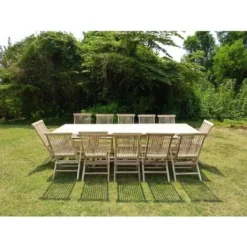 Salon De Jardin En Teck BATAN 12 Chaises 9 Salon De Jardin En Teck BATAN 12 Chaises -Promos Verde Rêverie Boutique 119355 4