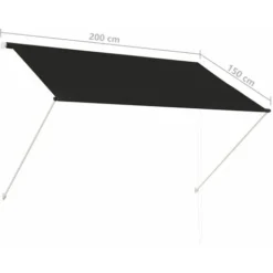 Auvent Rétractable 200x150 Cm Anthracite VidaXL 9 Auvent Rétractable 200x150 Cm Anthracite VidaXL -Promos Verde Rêverie Boutique 12074374 3