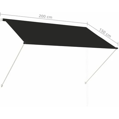 Auvent Rétractable 200x150 Cm Anthracite VidaXL 5 Auvent Rétractable 200x150 Cm Anthracite VidaXL – Image 3