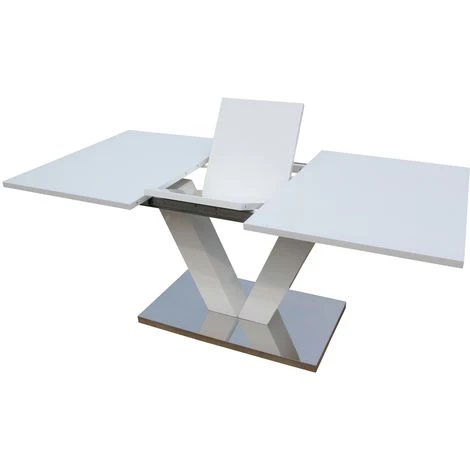 Table Repas Extensible Lora - Dimensions : 140/180 X 90 X 75 Cm - Blanc Laqué 3 Table Repas Extensible Lora - Dimensions : 140/180 X 90 X 75 Cm - Blanc Laqué