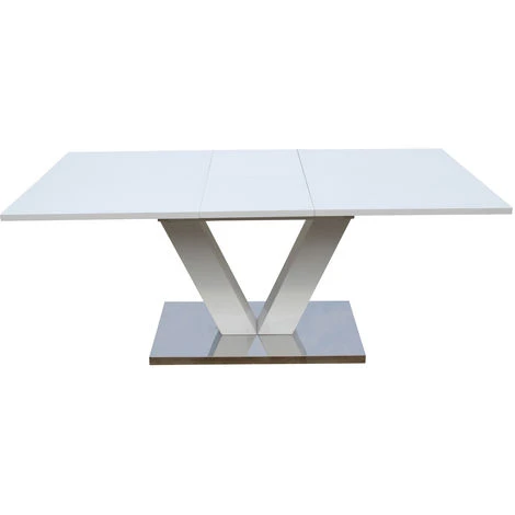 Table Repas Extensible Lora - Dimensions : 140/180 X 90 X 75 Cm - Blanc Laqué 4 Table Repas Extensible Lora - Dimensions : 140/180 X 90 X 75 Cm - Blanc Laqué – Image 2