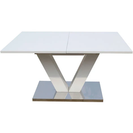 Table Repas Extensible Lora - Dimensions : 140/180 X 90 X 75 Cm - Blanc Laqué 6 Table Repas Extensible Lora - Dimensions : 140/180 X 90 X 75 Cm - Blanc Laqué – Image 4
