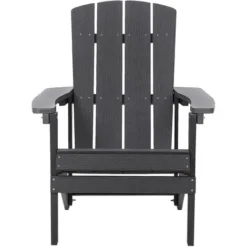 Chaise Basse Fauteuil De Jardin Effet Bois Gris Foncé Avec Accoudoirs Et Dossier Confortable Matières Résitantes Style Rustique Et Campagne Beliani -Promos Verde Rêverie Boutique 12311691 4