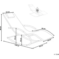 Transat Bain De Soleil Fonction Bascule En Acier Noir Et Textile Bleu Matières Durables Et Design Moderne Pour Jardin Ou Terrasse Beliani -Promos Verde Rêverie Boutique 12359461 3
