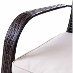 COSTWAY Fauteuil De Jardin En Résine Tressée Marron 78x80x80 CM Avec Coussin Lavable Pour Jardin Chambre Balcon Salon -Promos Verde Rêverie Boutique 12436030 3