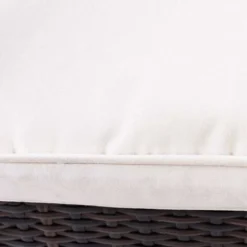 COSTWAY Fauteuil De Jardin En Résine Tressée Marron 78x80x80 CM Avec Coussin Lavable Pour Jardin Chambre Balcon Salon -Promos Verde Rêverie Boutique 12436030 4