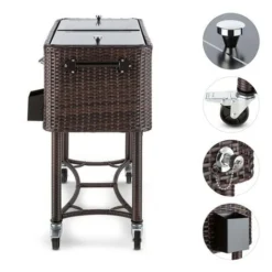 SpringbreakChariot Bar Glacière Frigorifique De Terrasse 80L - Rotin 9 SpringbreakChariot Bar Glacière Frigorifique De Terrasse 80L - Rotin -Promos Verde Rêverie Boutique 12990373 3