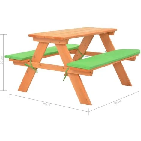 Table De Pique-nique Pour Enfants Avec Bancs 89x79x50 Cm Sapin VidaXL 5 Table De Pique-nique Pour Enfants Avec Bancs 89x79x50 Cm Sapin VidaXL – Image 3
