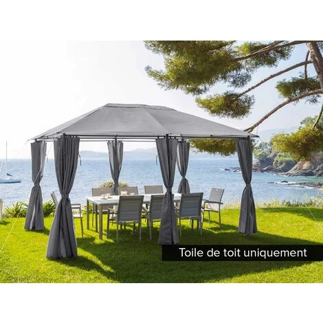 Toile De Toit Pour La Tonnelle Santorini 3 X 4 M Ardoise 4 Toile De Toit Pour La Tonnelle Santorini 3 X 4 M Ardoise – Image 2